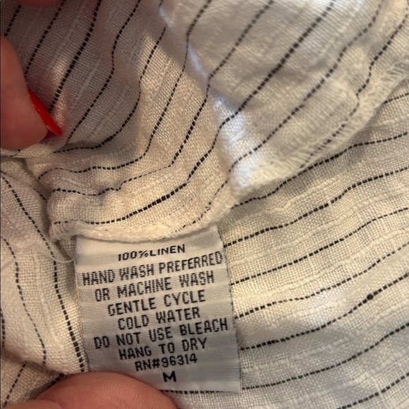 Luna Luz Margarita midi linen dress, pin stripe A line sleeveless pocket tank - Picture 9 of 9